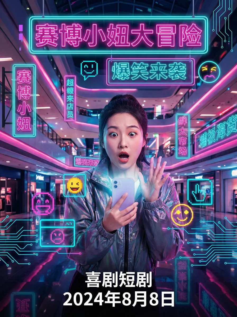 秘密网站 搞笑喜剧短剧 - 赛博小妞大冒险海报